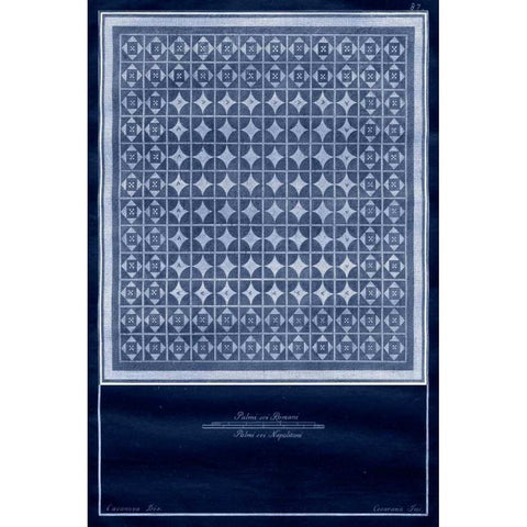 Indigo Tile VI Gold Ornate Wood Framed Art Print with Double Matting by Vision Studio