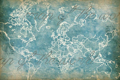 Moon Map Black Ornate Wood Framed Art Print with Double Matting by Goldberger, Jennifer