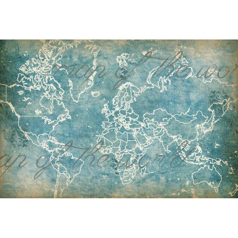 Moon Map Gold Ornate Wood Framed Art Print with Double Matting by Goldberger, Jennifer