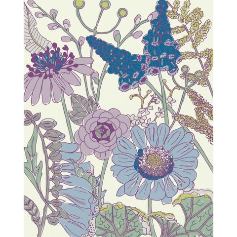 Graphic Garden IV Gold Ornate Wood Framed Art Print with Double Matting by Zarris, Chariklia