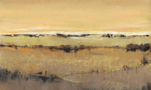 Golden Pasture II White Modern Wood Framed Art Print with Double Matting by OToole, Tim