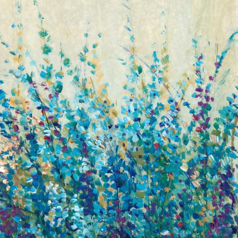 Shades of Blue I White Modern Wood Framed Art Print with Double Matting by OToole, Tim