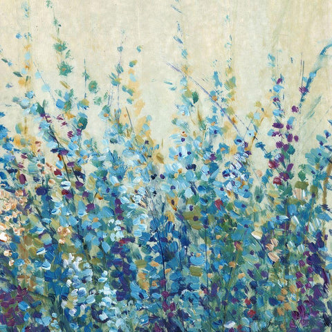 Shades of Blue I White Modern Wood Framed Art Print with Double Matting by OToole, Tim