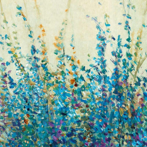 Shades of Blue II White Modern Wood Framed Art Print with Double Matting by OToole, Tim