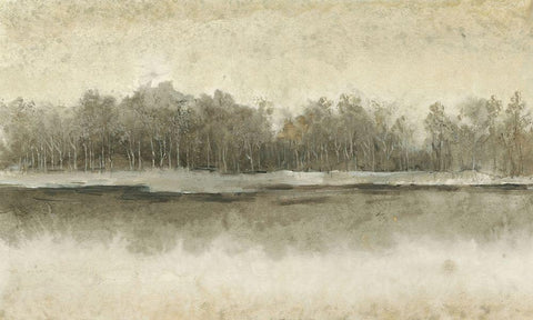 Edgewater I White Modern Wood Framed Art Print with Double Matting by OToole, Tim