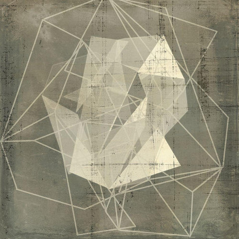 Geomolecule Blueprint II White Modern Wood Framed Art Print by Goldberger, Jennifer