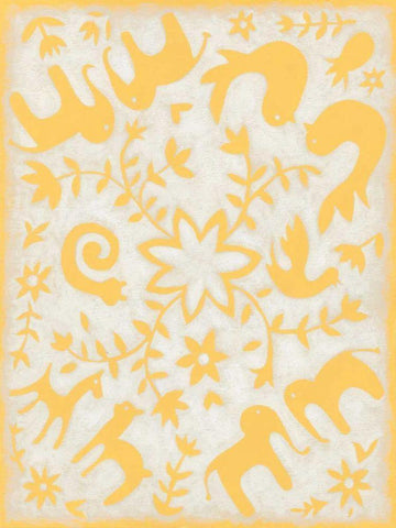 Spring Otomi I Black Ornate Wood Framed Art Print with Double Matting by Zarris, Chariklia