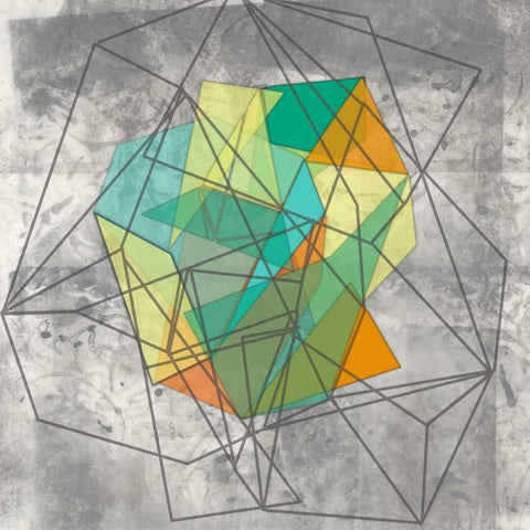 Geomolecule II White Modern Wood Framed Art Print by Goldberger, Jennifer