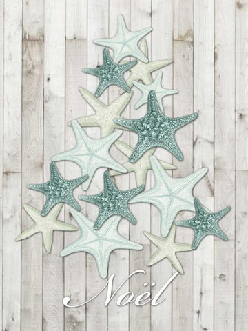 Coastal Christmas IV White Modern Wood Framed Art Print with Double Matting by Vision Studio