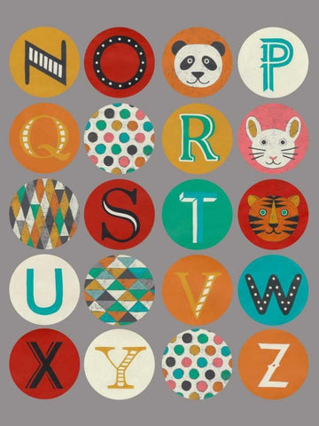 Luciens Alphabet II White Modern Wood Framed Art Print with Double Matting by Zarris, Chariklia