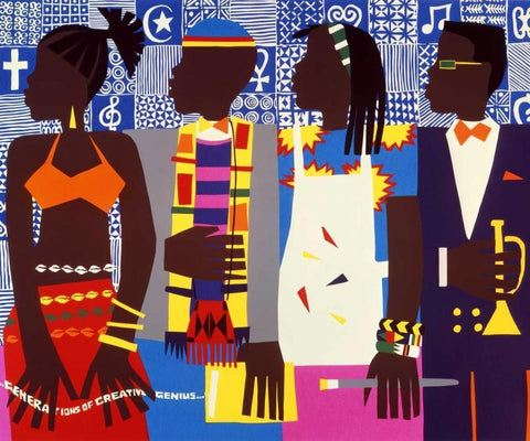 Generations White Modern Wood Framed Art Print with Double Matting by Honeywood, Varnette