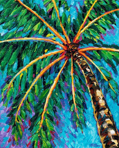 Under the Palms II White Modern Wood Framed Art Print with Double Matting by Vitaletti, Carolee