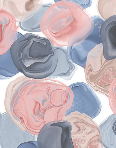 Beach Pebbles 1 White Modern Wood Framed Art Print with Double Matting by Fab Funky