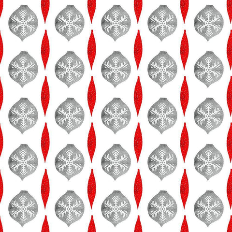 Snow Day Collection F White Modern Wood Framed Art Print with Double Matting by Borges, Victoria