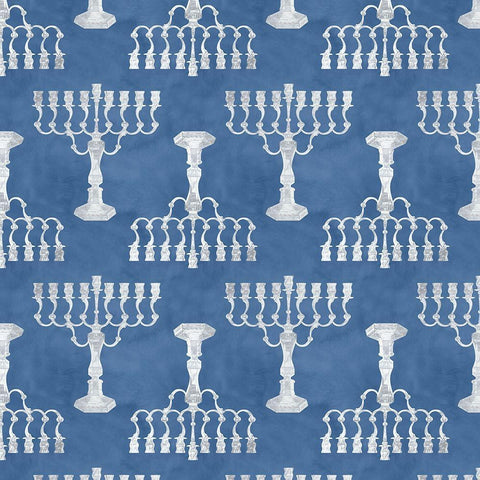 Sophisticated Hanukkah Collection G Black Modern Wood Framed Art Print with Double Matting by Borges, Victoria