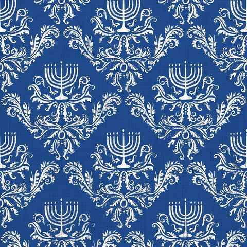 Indigo Hanukkah Collection G White Modern Wood Framed Art Print with Double Matting by Borges, Victoria