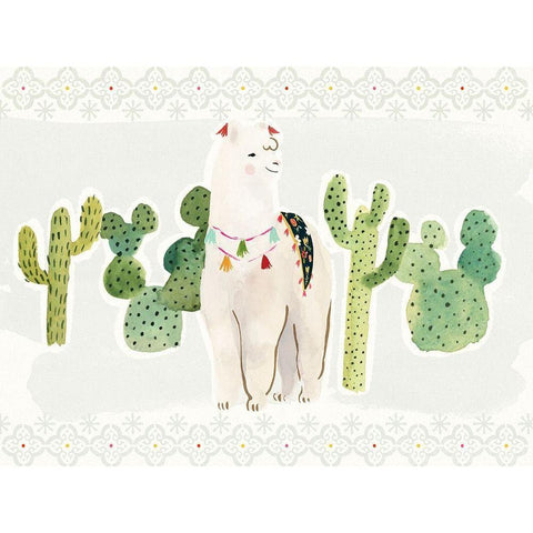 Sweet Alpaca Collection A Gold Ornate Wood Framed Art Print with Double Matting by Borges, Victoria