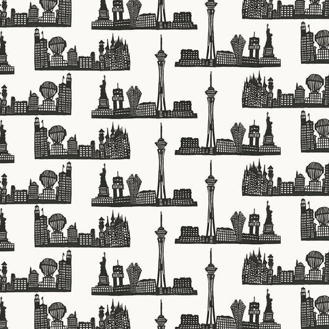 Viva Vegas Collection G Black Modern Wood Framed Art Print by Wang, Melissa