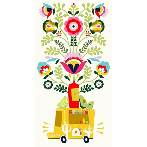 Cinco de Mayo Collection B White Modern Wood Framed Art Print by Borges, Victoria