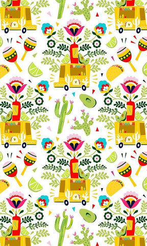 Cinco de Mayo Collection E White Modern Wood Framed Art Print with Double Matting by Borges, Victoria