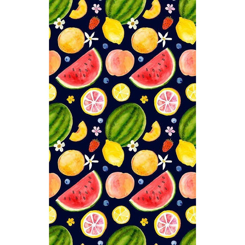 Fresh Fruit Collection E White Modern Wood Framed Art Print by Borges, Victoria