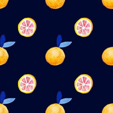 Fresh Fruit Collection H White Modern Wood Framed Art Print by Borges, Victoria