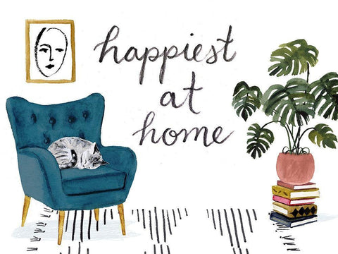 Homebody Collection A White Modern Wood Framed Art Print with Double Matting by Borges, Victoria