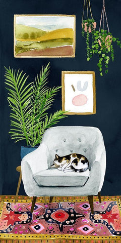 Homebody Collection B White Modern Wood Framed Art Print with Double Matting by Borges, Victoria