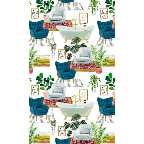 Homebody Collection E Gold Ornate Wood Framed Art Print with Double Matting by Borges, Victoria