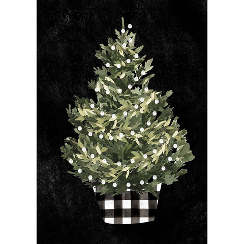 Modern Gingham Christmas Collection B Black Modern Wood Framed Art Print by Caroline, Emma