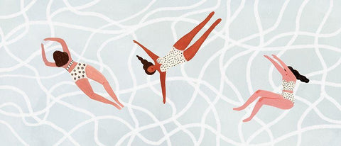 Minnows Collection D White Modern Wood Framed Art Print with Double Matting by Borges, Victoria