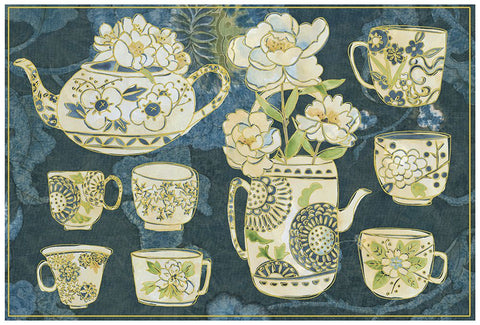 Oolong Collection A White Modern Wood Framed Art Print with Double Matting by Zarris, Chariklia