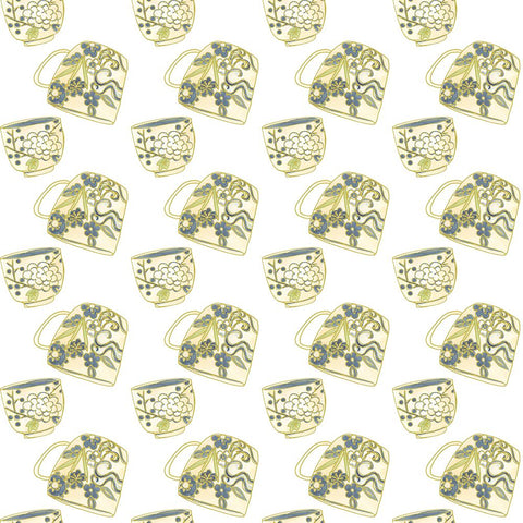 Oolong Collection F White Modern Wood Framed Art Print with Double Matting by Zarris, Chariklia