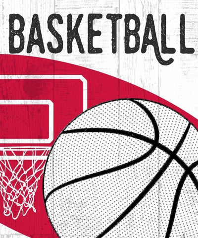 Basketball Black Ornate Wood Framed Art Print with Double Matting by Perrenoud, Aubree