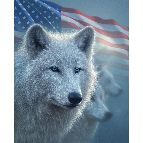 Arctic Wolves America White Modern Wood Framed Art Print by Bogle, Collin