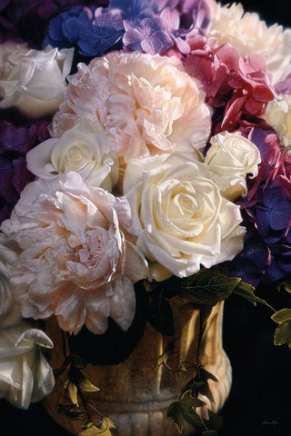 Rhapsody in Bloom - Vertical White Modern Wood Framed Art Print with Double Matting by Bogle, Collin