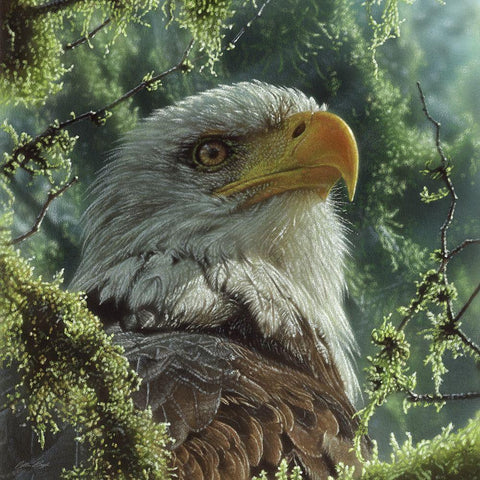 Bald Eagle White Modern Wood Framed Art Print with Double Matting by Bogle, Collin