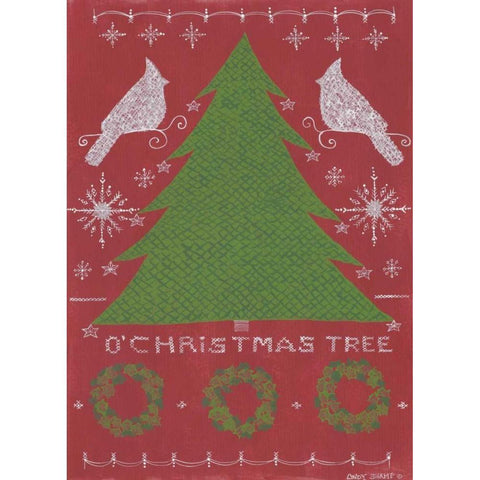 O Christmas Tree Black Modern Wood Framed Art Print by Shamp, Cindy