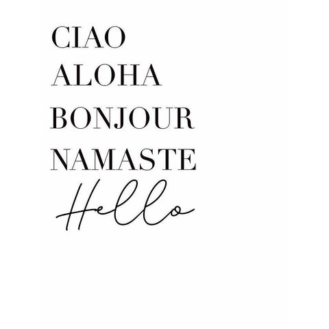 Hello Languages Gold Ornate Wood Framed Art Print with Double Matting by Tyndall, Elizabeth