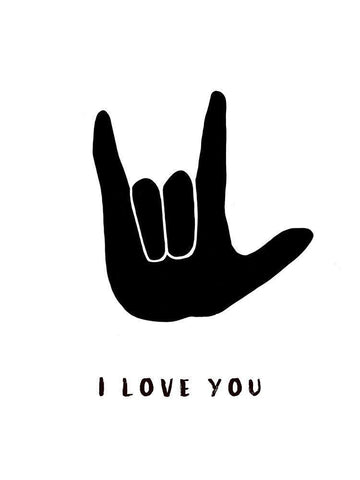 I Love You White Modern Wood Framed Art Print with Double Matting by Tyndall, Elizabeth