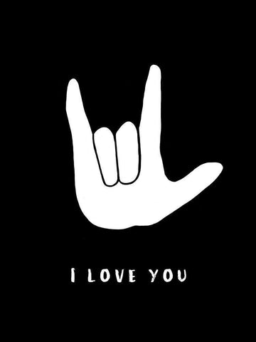 I Love You White Modern Wood Framed Art Print with Double Matting by Tyndall, Elizabeth