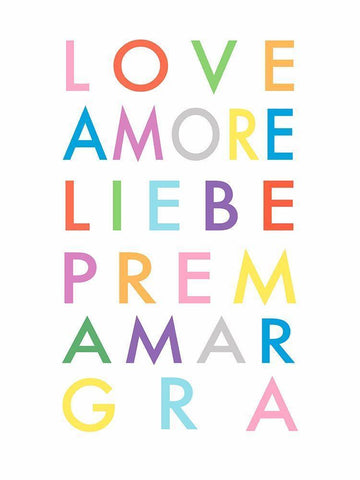 Love Languages White Modern Wood Framed Art Print with Double Matting by Tyndall, Elizabeth