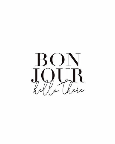 Bonjour Black Ornate Wood Framed Art Print with Double Matting by Tyndall, Elizabeth