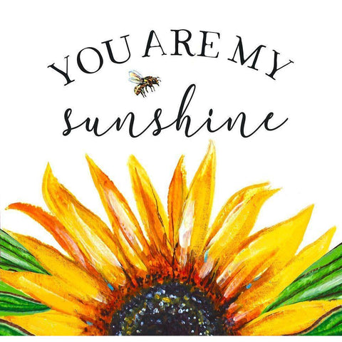 Sunshine Sunflower White Modern Wood Framed Art Print by Tyndall, Elizabeth