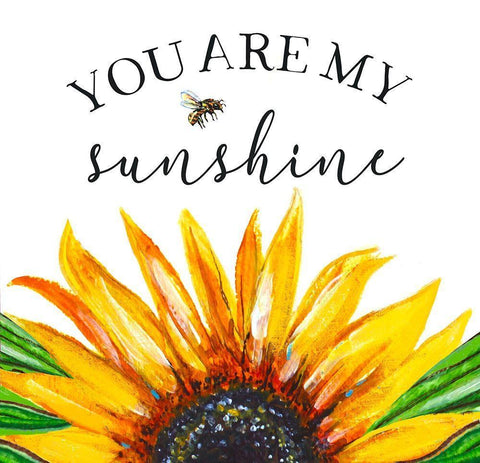 Sunshine Sunflower White Modern Wood Framed Art Print with Double Matting by Tyndall, Elizabeth