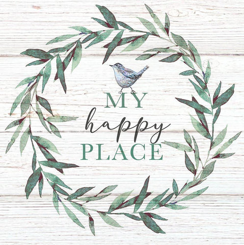 My Happy Place Black Ornate Wood Framed Art Print with Double Matting by Tyndall, Elizabeth