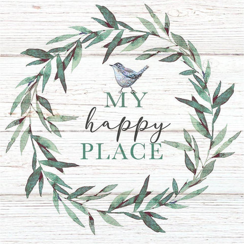 My Happy Place White Modern Wood Framed Art Print by Tyndall, Elizabeth