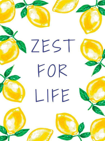 Zest for Life White Modern Wood Framed Art Print with Double Matting by Tyndall, Elizabeth