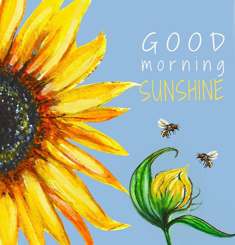 Good Morning Sunshine White Modern Wood Framed Art Print with Double Matting by Tyndall, Elizabeth