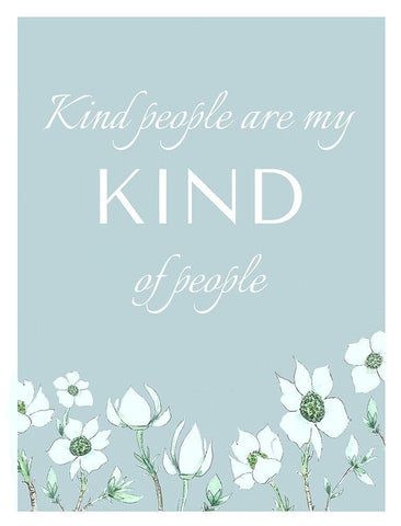 Kind People White Modern Wood Framed Art Print with Double Matting by Tyndall, Elizabeth